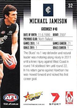 2012 Select AFL Champions #32 Michael Jamison Back